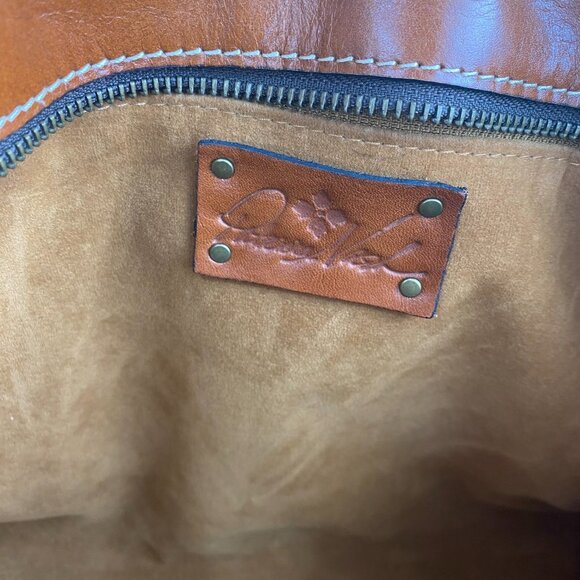 Patricia Nash Zancona Tote Brown Leather Shoulder Bag Studded Double Handle - Picture 12 of 15